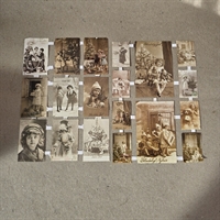 gammeldags-postkort-glansbilleder-brune-nuanser-glaedelig-jul